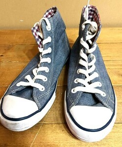 ★古着 バンズ VANS ハイカットスニーカー 24.5cm US 6 ダンガリー デニム