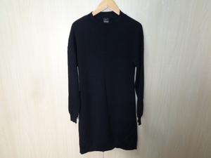 b1043◆DOUBEL STANDARD CLOTHING ニットワンピース◆ダブルスタンダードクロージング (株)フイルム ブラック 無地 レディース 婦人服 6D