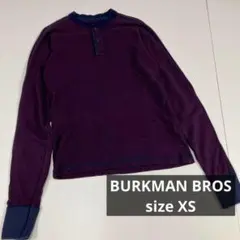 BURKMAN BROS ロンT ジャガード　ヘンリーネック　古着　XS