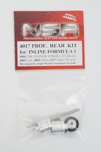 新品 NSR 1/32 PROF. REAR KIT for INLINE FORMULA 1 インライン ギア アルミホイール 4017 スロットカー