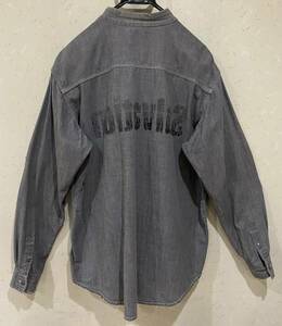 ＊エンジニアド ガーメンツ ENGINEERED GARMENTS ダメージ加工 ノンカラー グレーシャンブレー シャツ トップス 2/M　　　　　　 BJBB.G