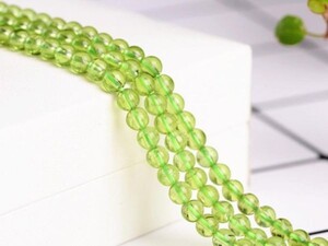 ペリドット Peridot オリビン 橄欖石 3mm パワーストーン Power stone天然石 手作り 1連売り 長さ約40cm