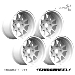 SHIBATIRE シバタイヤ シバホイール G23 アルミホイール4本セット 14×9.0J 4-114.3 INSET-25 レーシングホワイト G14-03RW×4