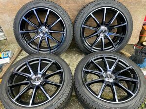 バリ山 シュナイダー LIGHT WEIGHT 18インチ 8J PCD114.3 5穴 ET35 ピレリ ICE ZERO 225/45R18 23年製 4本 スタッドレスタイヤ