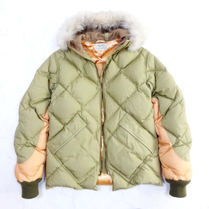 WAREHOUSE BODIES DOWN JACKET ウエアハウス ボディーズ アラスカン ダウン ジャケット リアルファー カーキ size 36