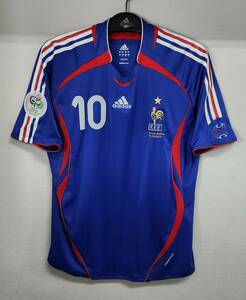 06W杯 フランス France FFF(H)＃10 ジダン Zidane 選手用半袖 2006W杯 スイス戦仕様 L