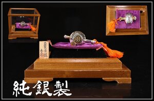 【吉】GA728 森之作 【純銀製】 小槌 置物 ケース付全体重616g 美品！