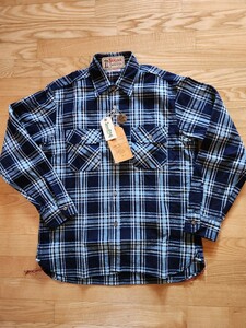 新作 送料込★東洋　SUGARCANE シュガーケーン SC29182 7.9oz INDIGO CHECK WORK SHIRT ワークシャツ FICTION ROMANCE インディゴ　M