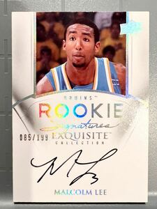 最高級版直書/199 RC Auto 2011 Upper Deck Exquisite Malcolm Lee NBA ルーキー サイン UCLA ユニフォーム T-wolves Panini バスケ