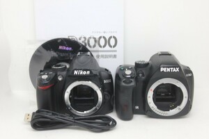 【デジタル一眼レフカメラ2台まとめ売り】Nikon D3000・PENTAX K-50 #0093-736