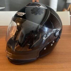 NOLAN N43E ノーラン クロスオーバーヘルメットMサイズ中古フルフェイス黒グロッシーブラック サンバイザー装備イタリアおしゃれかっこいい