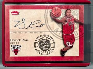 超絶レア RC Auto 08-09 Fleer Derrick Rose デリック・ローズ NBA 直筆 ルーキー サイン Bulls Panini ブルズ ユニフォーム バスケ