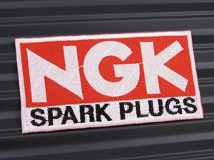 送料\110【NGK SPARK PLUGS】※《アイロン刺繍ワッペン・四角》　アメリカン雑貨　刺繍ワッペン　アイロンワッペン