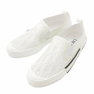 【ディオール】DIOR　メンズ B23 オブリーク ファブリック スニーカー スリッポン ホワイト 41 未使用【中古】【正規品保証】208249