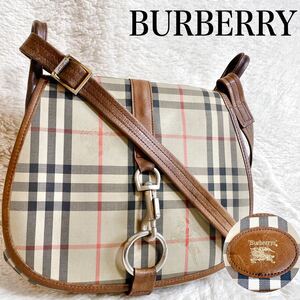 希少 BURBERRY ノバチェック ジャッキー ショルダーバッグ ホースロゴ バーバリー