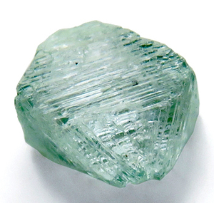 ブルーダイヤモンド 0.80ct 原石 研磨用 鉱物標本 四周完全の結晶 貴重なグリニッシュブルー 瑞浪鉱物展示館 4986
