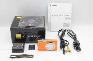 【適格請求書発行】良品 Nikon ニコン COOLPIX S3000 コンパクトデジタルカメラ オレンジ 元箱付【アルプスカメラ】241030g