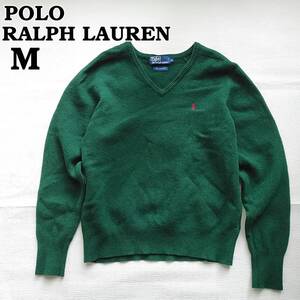 POLO RALPH LAUREN　ポロラルフローレン　ナイガイ　Vネック　ニット　セーター　M　ヴィンテージ　241011-11