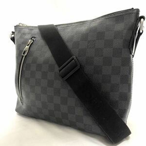 1円●最高級●LOUIS VUITTON ルイヴィトン ダミエグラフィット ミックPM メッセンジャーバッグ ショルダーバッグ 黒 メンズ N41211 レザー 