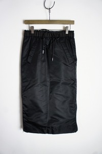 美品 sacai サカイ Nylon Twill Skirt ナイロン ツイル スカート サイド プリーツ 2way ギミック SCW-073 切替え ブラック 黒1115O▲