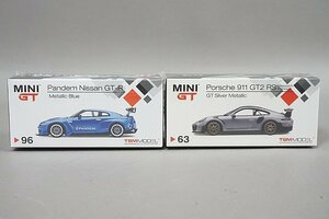 MINI GT / TSM 1/64 パンデム 日産 GT-R メタリックブルー / ポルシェ 911 GT2 RS GTシルバーメタリック 2点セット