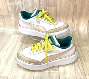 NZ3055●PUMA OSLO MAJA OQ WNS 厚底 スニーカー●24●ホワイト/ピンク系 プーマ 375059-01