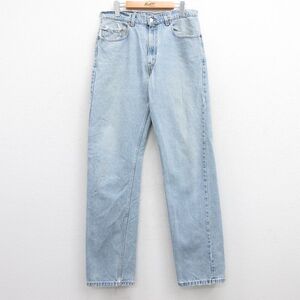 W35/古着 ジーンズ Levis リーバイス 505 メンズ 00s コットン 薄紺 ネイビー デニム 24aug09 中古 ボトムス ジーパン Gパン ロング パ 3OF