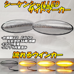 【DC17】 20系 ウィッシュ WISH / RAV4 ACA31W ACA36W 流星 流れる ウインカー シーケンシャル LED サイドマーカー ウィンカー クリア