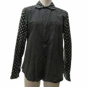 コムデギャルソンブラック COMME des GARCONS BLACK AD2012 ドットシャツ ブラウス 丸襟 黒 ブラック S 1H-B018 IBO61 レディース