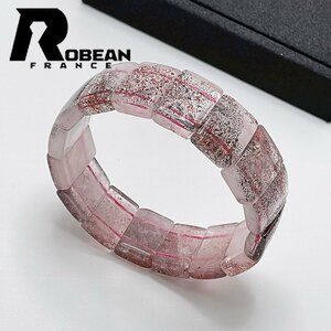 綺麗 EU製 定価8万円★ROBEAN・ストロベリークォーツ★ブレスレット パワーストーン 天然石 苺水晶 高級 可愛い 18.5*6.7mm 1001G1217