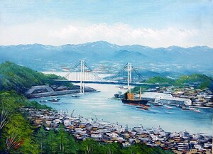 油彩画 洋画 (油絵額縁付きで納品対応可) M10号 「尾道旅情」 辻 京子