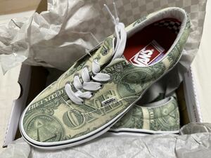 Supreme x vans skate Era Dollar Era dollar Bill Green US9 27cm シュプリーム バンズ スニーカー