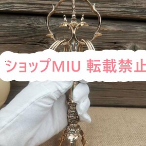 手作り 仏教 仏具 密教 真言宗 新入荷☆佳品 五鈷杵錫杖 お寺 仏堂 高さ23cm