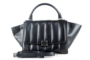 【美品】CELINE セリーヌ トラペーズ スモール 2WAYショルダー ハンドバッグ ブラック ブランド鞄【JI33】