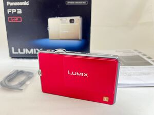 ★美品★ パナソニック Panasonic LUMIX DMC-FP3 レッド コンパクトデジタルカメラ 元箱取説付き デジカメ 平成 昭和 レトロ 当時物 #257