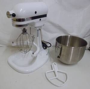 『美品』KitchenAid/キッチンエイド 卓上ミキサー KSM5WH/9KSM5CBWH MADE IN USA/米国製 参考価格：187,000