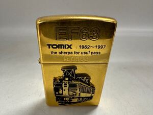 【11U57】 1円スタート ZIPPO / D XⅢ ジッポー EF63 TOMIX No.0398 火花確認済み ゴールドカラー オイルライター 喫煙具 喫煙グッズ