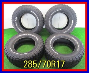 ■中古タイヤ■　LT285/70R17 121/118Q BF Goodrich Mud-Terrain T/A KM2 トラック ラングラー等 ホワイトレター ４WD 送料無料 B722