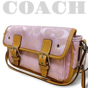 コーチ COACH ショルダーバッグ クロスボディ シグネチャーシグネチャー キャンバス ピンク 6844