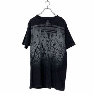 APT.9 半袖 プリント Tシャツ L ブラック 100% コットン city ビッグシルエット Tee 古着卸 アメリカ仕入 a508-5281