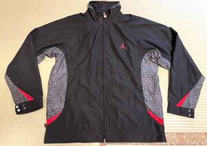 希少 NIKE 00s Y2K AIR JORDAN AJ3 RETRO ELEPHANT PRINT ZIP TRACK JKT セメントカモ ジョーダン トラック ジャケット L黒 ナイキ vintage