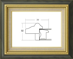 額縁　油絵/油彩額縁 アクリル付 8116 F4号 グリーン 緑