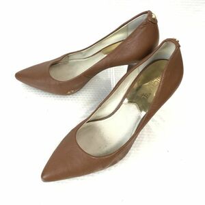 MICHAEL KORS★本革/パンプス/ハイヒール【6M/22.5-23.0/茶/BROWN】ビジネス/dress shoes◆Q-71