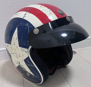 Torc T-50 Rebel Star 3/4 Helmet ビンテージヘルメット Lサイズ 予備バイザー3種類付き 小帽体 検索/Bell