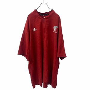 adidas 半袖シャツ 4XL サイズ アディダス ビッグサイズ ハーフジップ レッド 古着卸 アメリカ仕入 t2406-3702