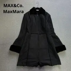 美品　MAX&Co. Max Mara エコムートンコート　黒　42 XL相当