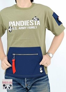 PDJ-ARMYミリタリーポケット半袖Tシャツ◆PANDIESTA JAPAN カーキMサイズ 554950 パンディエスタジャパン パンダ ユニセックス