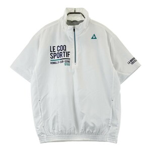 LECOQ GOLF ルコックゴルフ ハーフジップ半袖 中綿ブルゾン ストライプ柄 ホワイト系 L [240101137234] ゴルフウェア メンズ