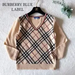 BURBERRY BLUE LABEL メガチェック　ニットプルオーバー　M