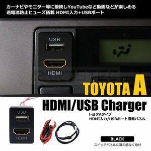 トヨタ Aタイプ USB ポート HDMI スマホ ナビ 充電器 スイッチホール パネル LED ブルー ポートスイッチ 増設 /134-52